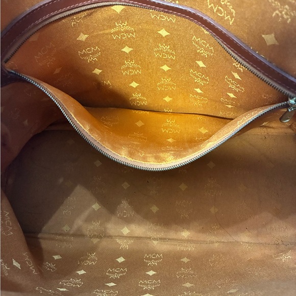MCM Cognac Visetos Satchel Bag - Picture 6 of 10